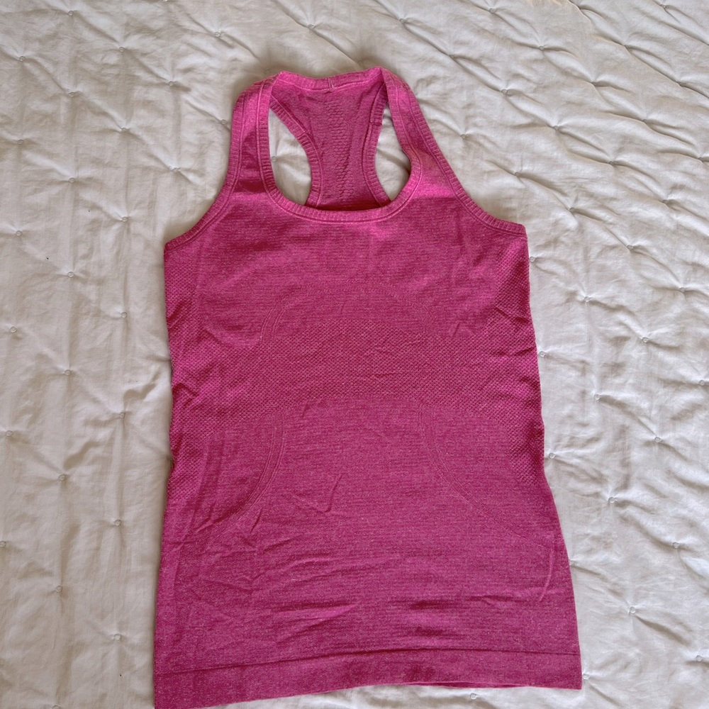 EUC Lululemon Pink Swiftly Tank Size 4